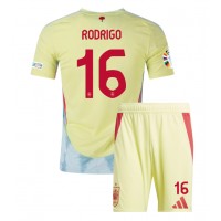 Camiseta España Rodri Hernandez #16 Segunda Equipación Replica Eurocopa 2024 para niños mangas cortas (+ Pantalones cortos)